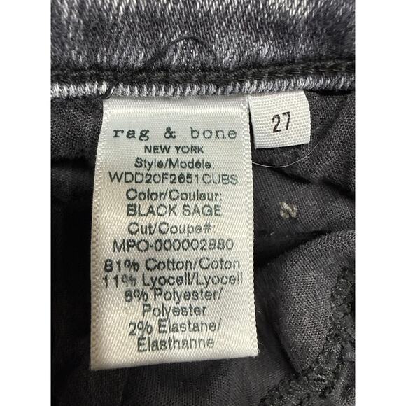 Rag & Bone Women’s Cate Mid Rise Ankle Skinny Jeans In Black Sage Size 27 - Picture 12 of 12